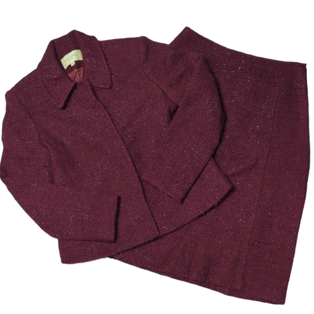 Ronit Zilkha Women's Suit 2 pc Set Wool Jacket Blazer Valentines Day Size 12‎